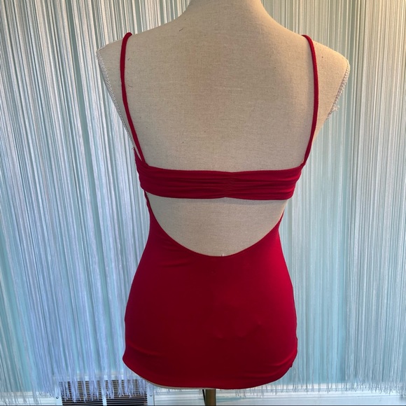 Red Padded Open Back Tank Top NWT Size XS - Picture 1 of 13